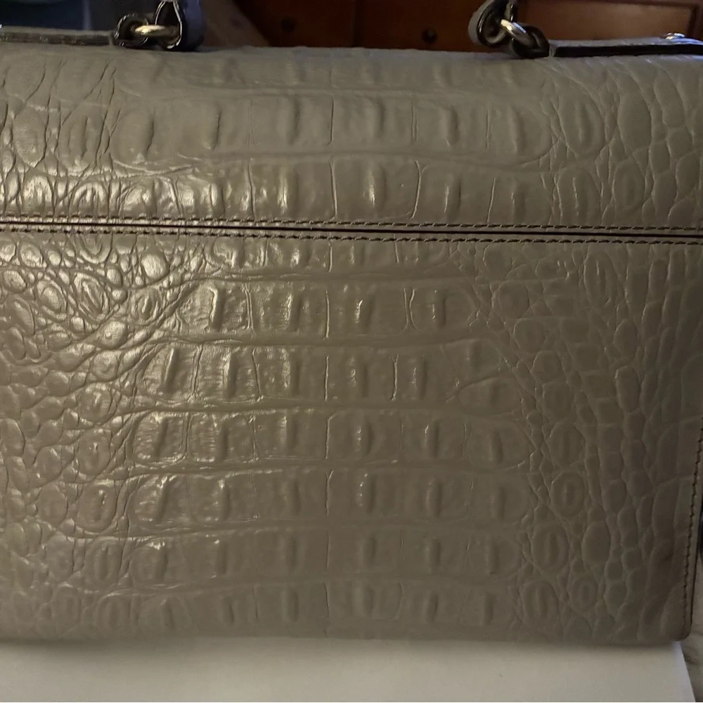 Kate Spade Croc-Embossed Gray Shoulder Bag- Orchid Valley Doris satchel